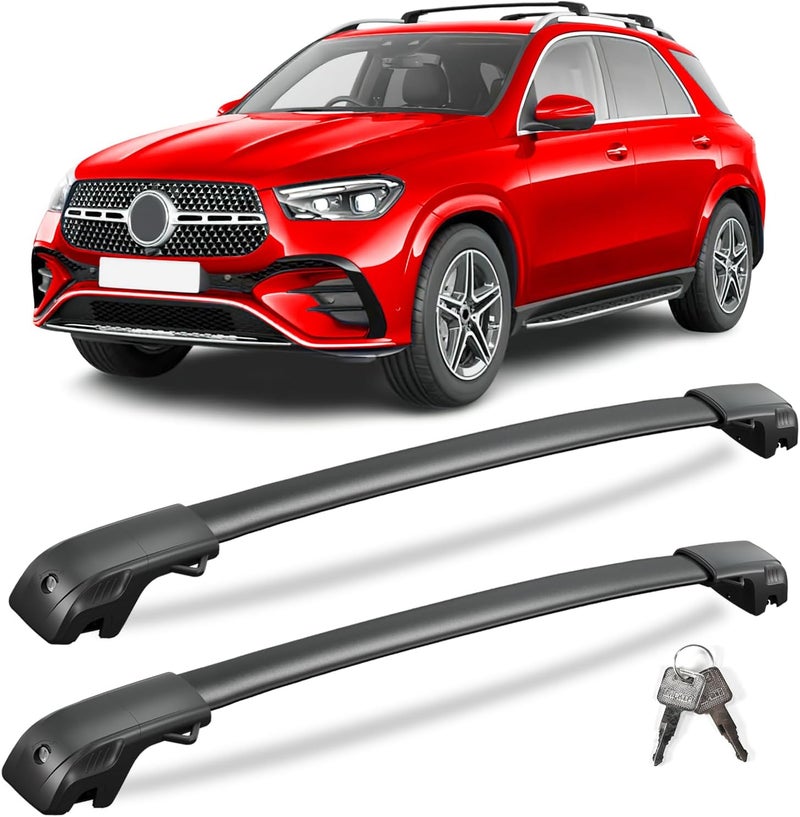 KINGGERI 300lbs Lockable Roof Rack Cross Bars Compatible with Mercedes Benz GLE 2015-2025 with Raised Side Rails, Heavy Duty Aluminum Roof Rails Crossbars Luggage Accessories - Image 1